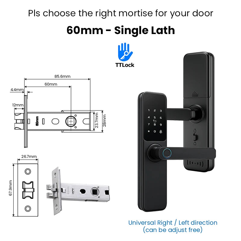 Bluetooth TTLock App Fingerprint Lock cerradura inteligente Touch Screen Smart Lock Security Digital Electronic Lock For Home