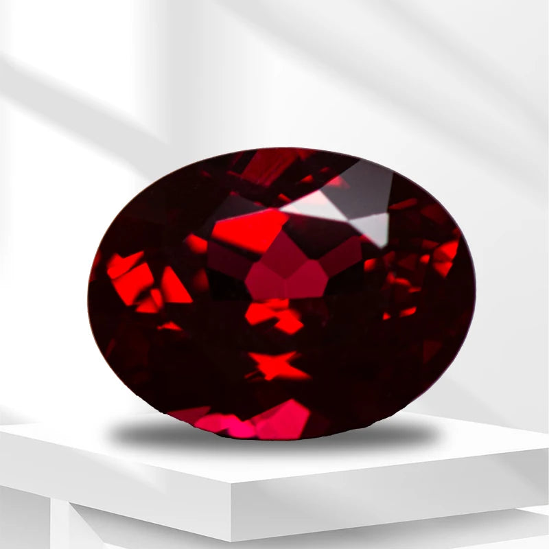Top Lab Grown Ruby Oval Cut Pigeon Blood Red VVS1 Gemstone For Charms DIY Jewelry Making Selectable Certificate