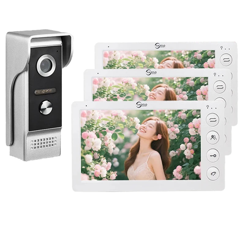ANJIELO7-inch video intercom outdoor unit waterproofcold-proof home nightvision lock unlocking system  protection metal doorbell