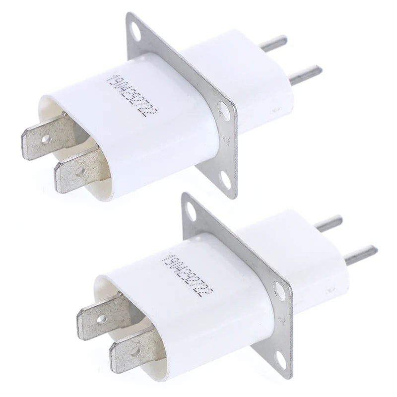 2 pcs Microwave Oven Magnetron Tube with Through-Core Capacitor Pin Sockets Electronic Converter for Home Appliance Repair