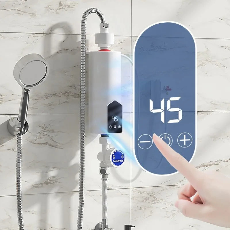 Instant Water Heater 220V 3000W-5500W Portable Electric Heaters for Bathroom Hot Water Shower and Home Kitchen Heating