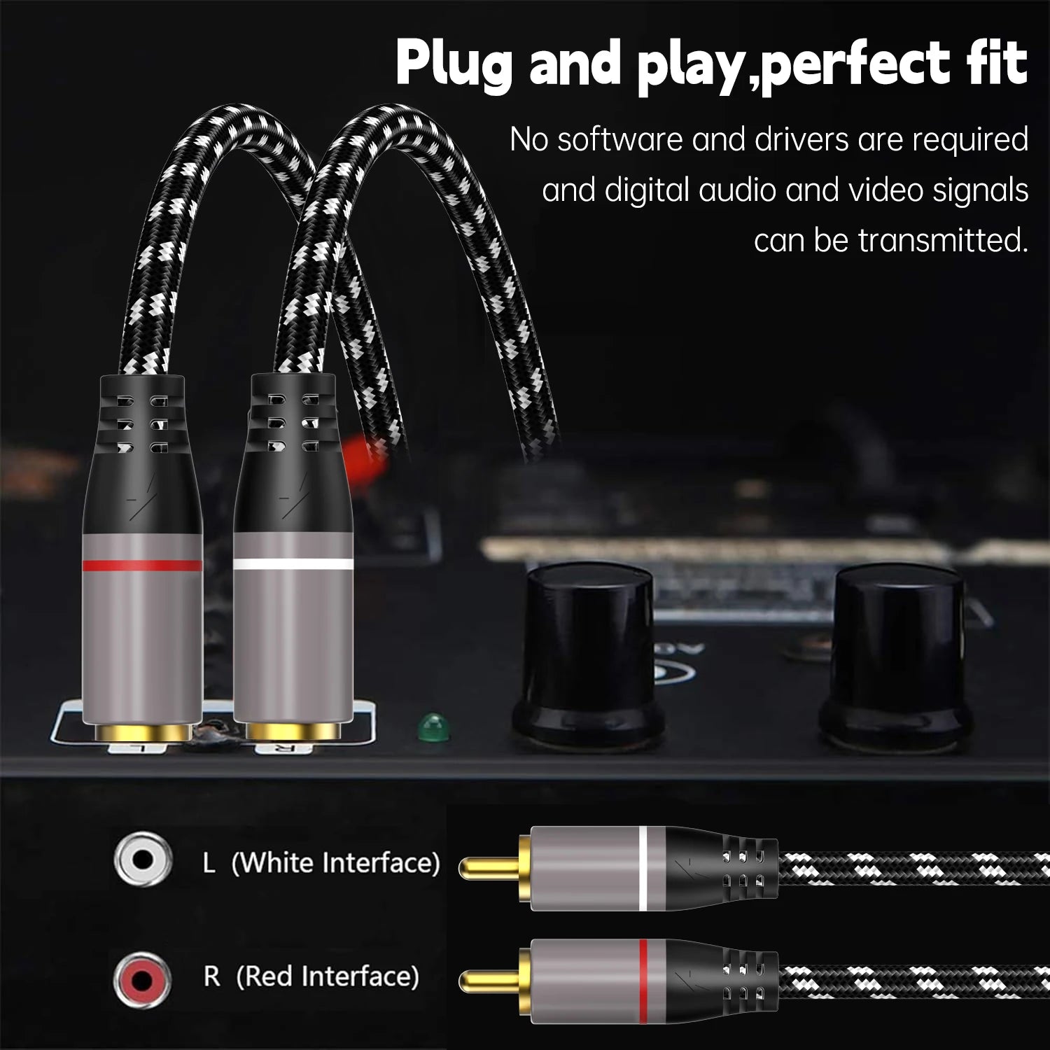 HIFI Stereo RCA Cable 2RCA to RCA Audio Cable Male To Male Aux Cables for Home Theater HDTV DVD Loudspeaker Box Power Amplifier
