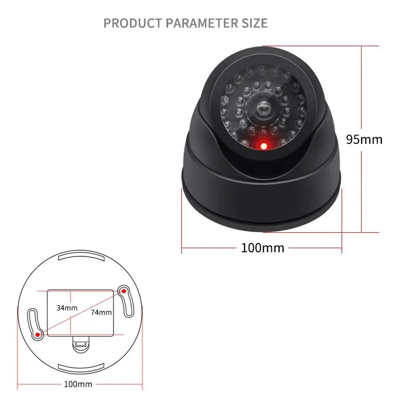 Creative Flashing Led Fake Camera Black Plastic Dome CCTV Dummy Camera Surveillance Security System Power Via AA Battery