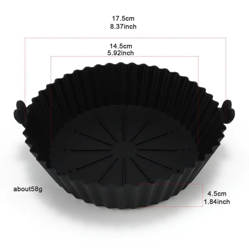 Air Fryer Baking Tray Reusable silicone baking basket Grill Pan food-grade safe non-stick fryers ovens microwave oven