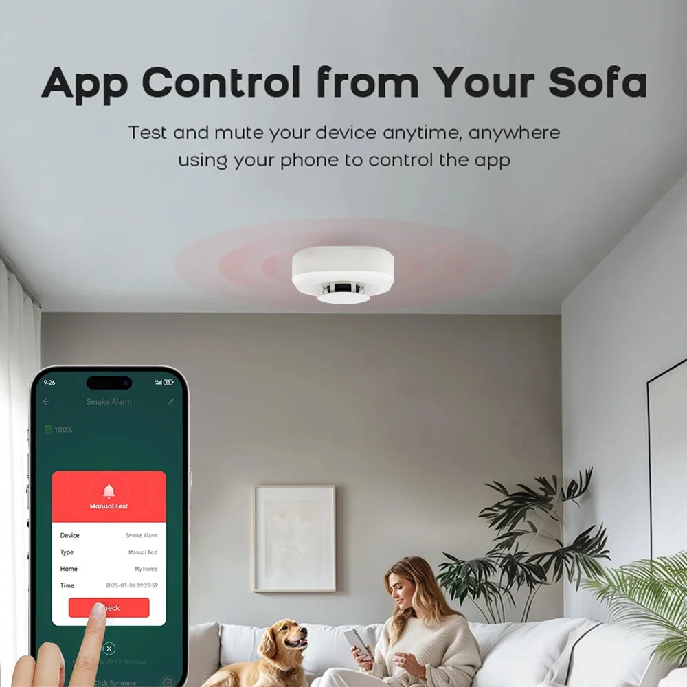Tuya Smart Zigbee / Wifi Smoke Detector Smart Fire Fire Protection Home Security Alarm Sound Light Alarm APP Control