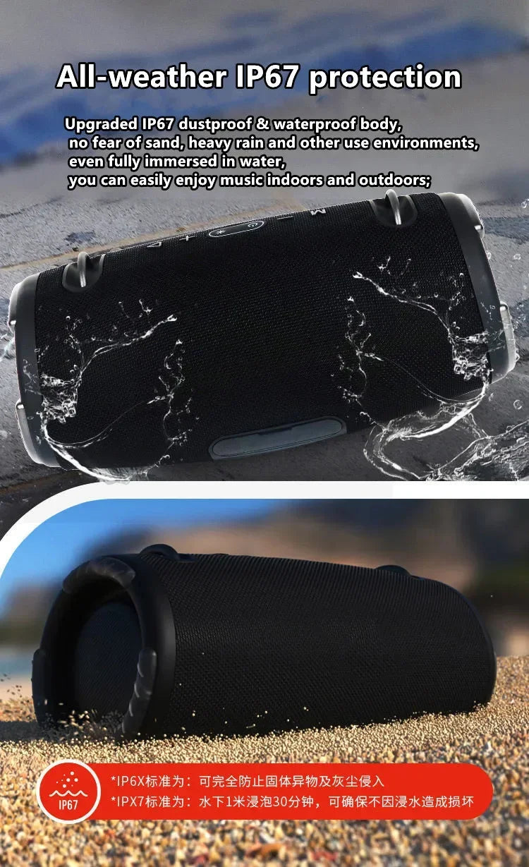 30W high power bluetooth speaker portable RGB colorful light waterproof wireless subwoofer 360 stereo surround TWS FM boombox