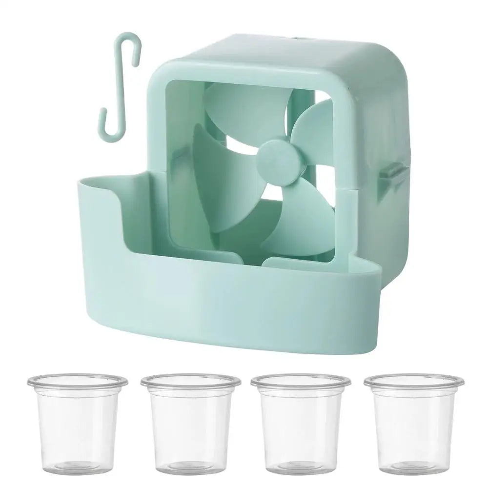 Electric Fan Hanging Cooling Tool with 4 Ice Cup Household Floor Fan Mist Cooling Adapter Hangable Ice Holder Cooler Accessories