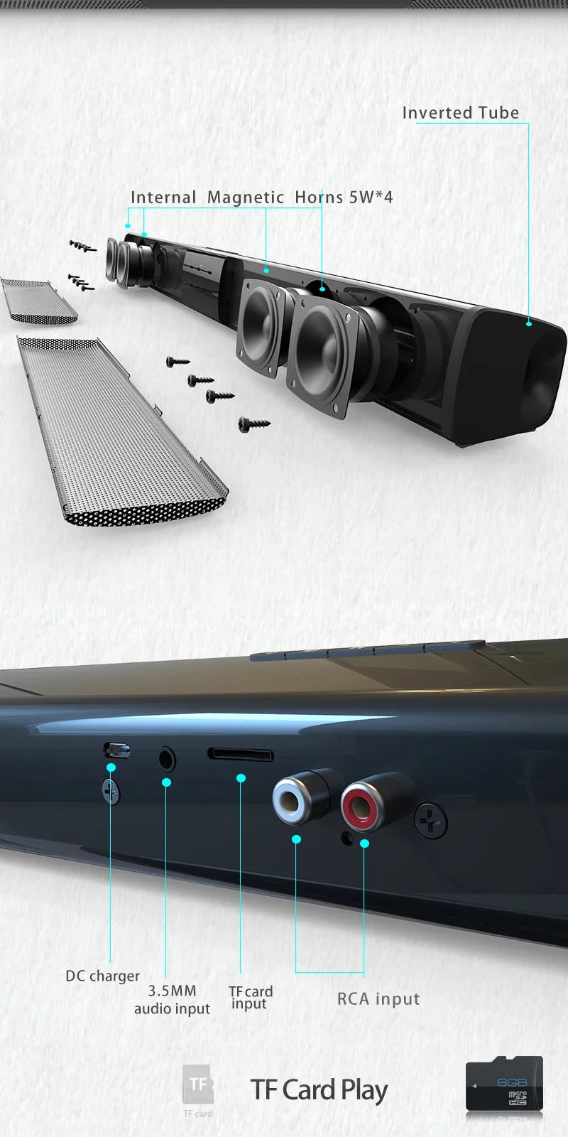 3DHome Theater Sound System Bluetooth Speaker Computer Speakers For TV Soundbar Box Subwoofer Radio Music Center Boom Box Column