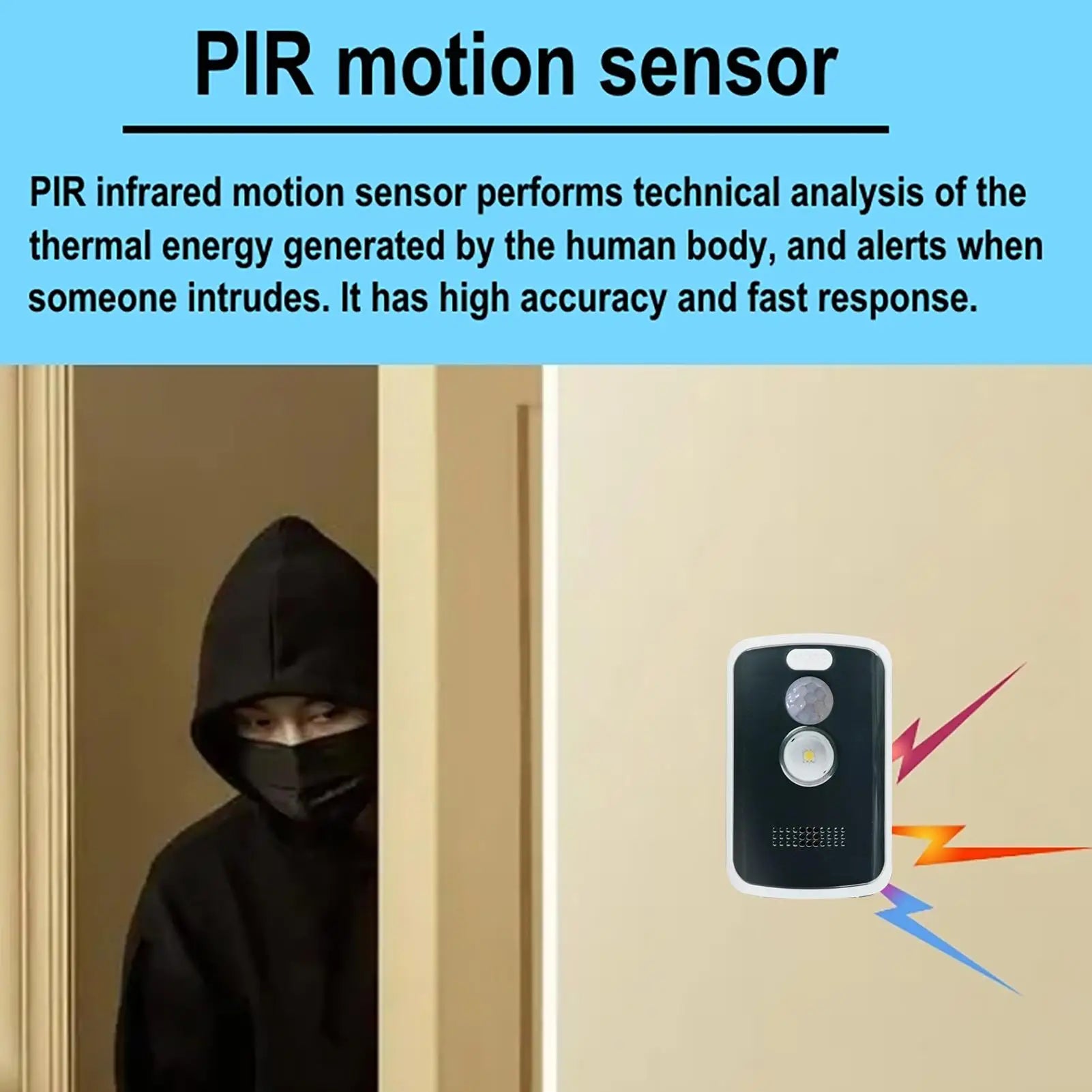 Perimeter Safe Alarm 125db 3 Modes Motion Detector Alarm Safety Defense Anti-Theft Alert Portable Outdoor Camping Security Tools