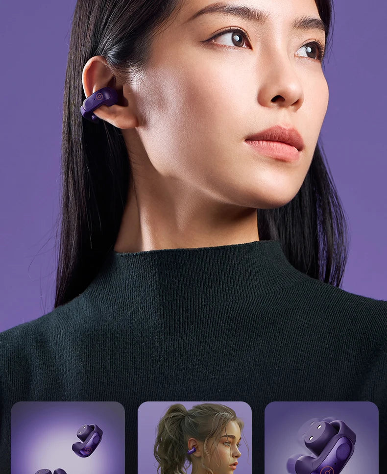Gengar Pokemon Anime Bluetooth Headset Ear Clip Style Not Reduction Hifi Stereo Game Wireless Sport Earbuds Endurance Trendy Gif