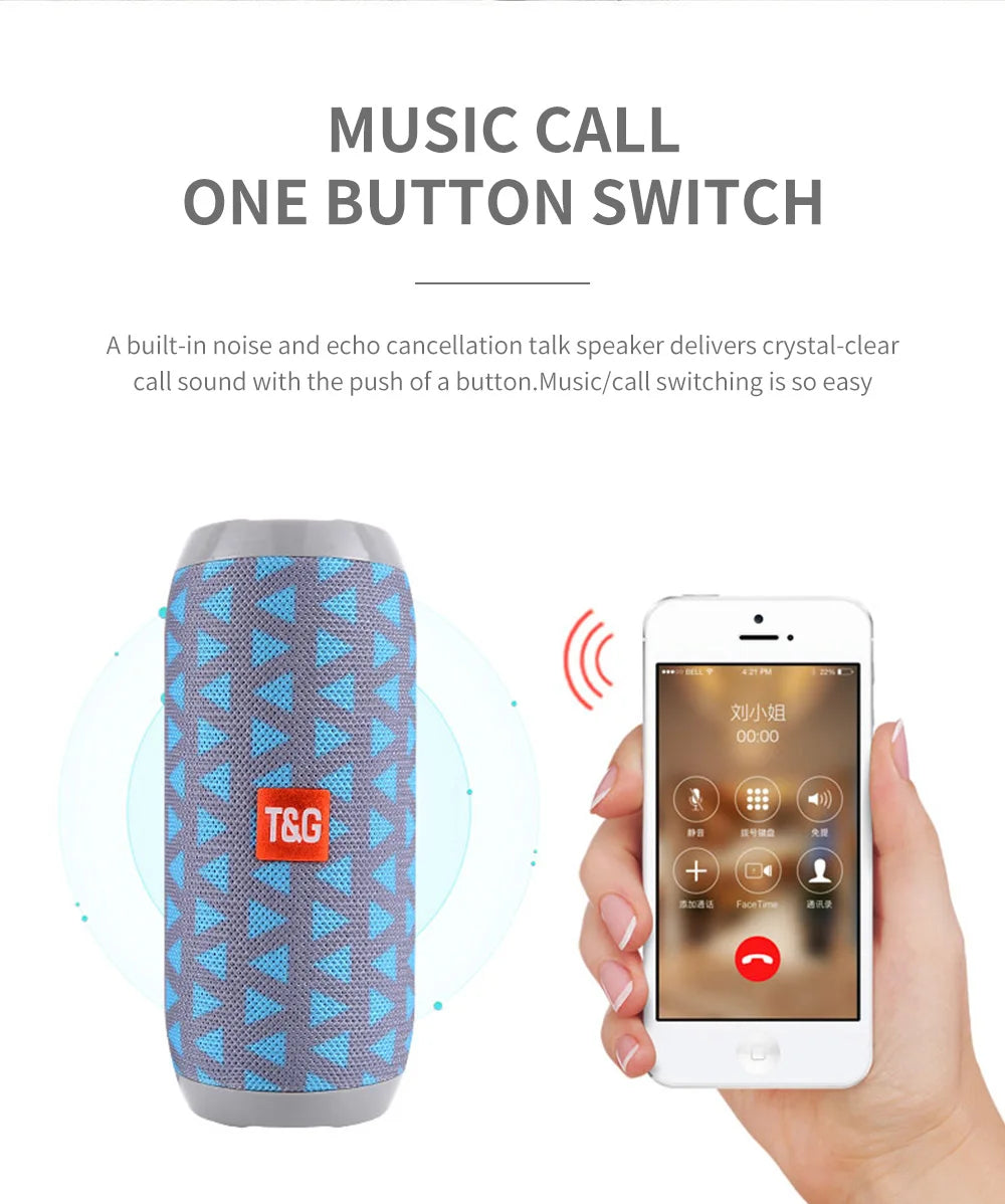 TG117 Bluetooth Speakers Portable Wireless Sound Box  Outdoor Loudspeaker Waterproof Stereo Surround Supports TF Radio