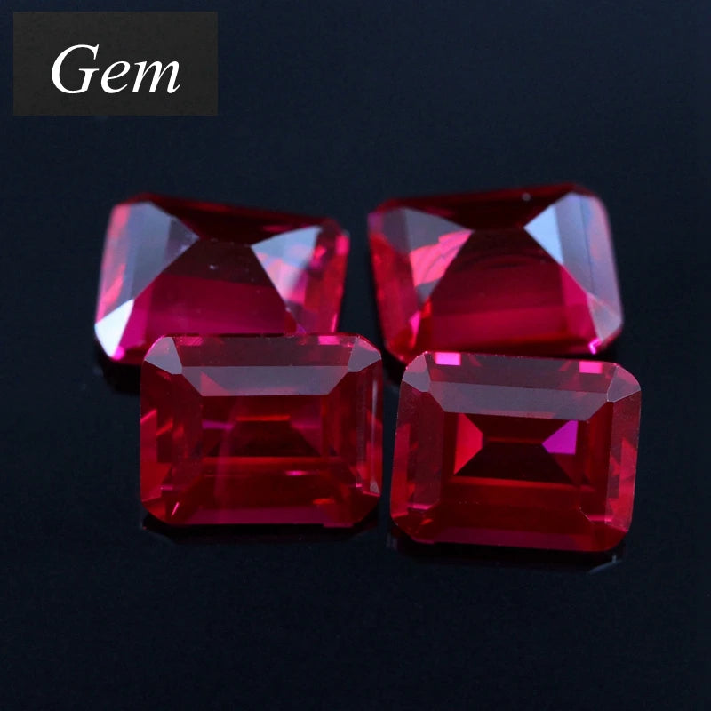 Natural Red Ruby 12x16mm 12.50Cts Rectangle VVS Sri-Lanka Loose Gemstone 5# Ruby Jewelry DIY Gem
