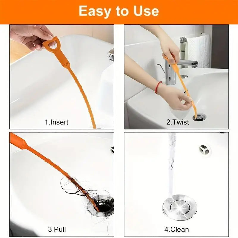 Easily Unclog Household Pipes and Clean Hair. Necessary Cleaning Tools for Wash Basin Water Pipes