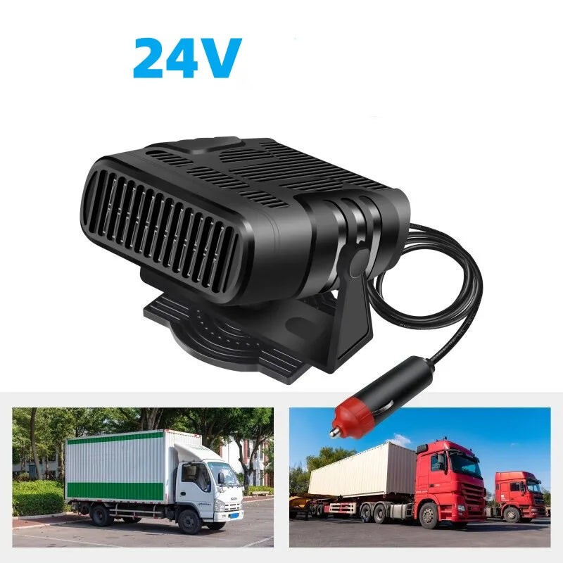 Electric Car Heater Air Cooler Fan 12V/24V Portable Demister Defroster Heating Fan 120W Dryer Windshield Defogging Accessroies