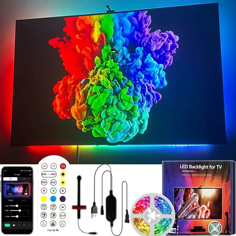 Ambilights Tv Kit 5V Rgbic Smart Usb Ambilight For Tv 3.8M 5M Tv Backlight Television Color Synchronization Led Light Strip Tape
