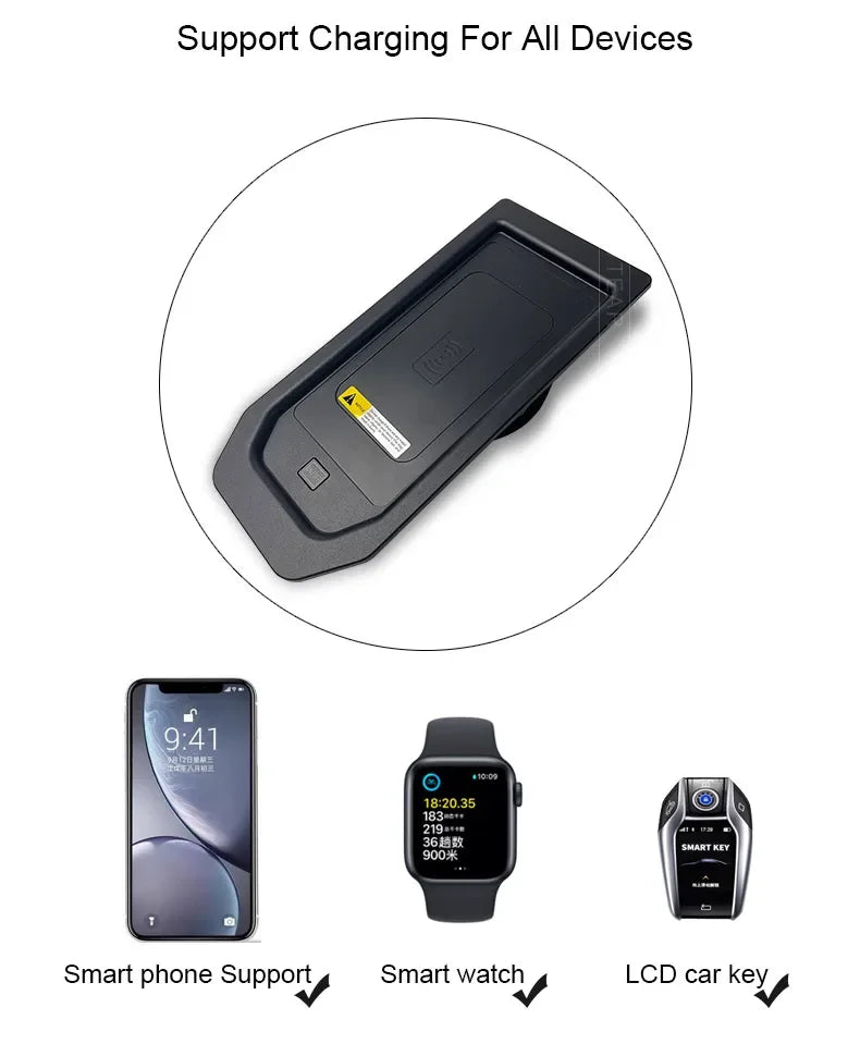 Car Wireless Charger 15w Fast Mobile Phone Charging Panel Adapter For GMC Sierra 2019-2021 Interior Product Accessories