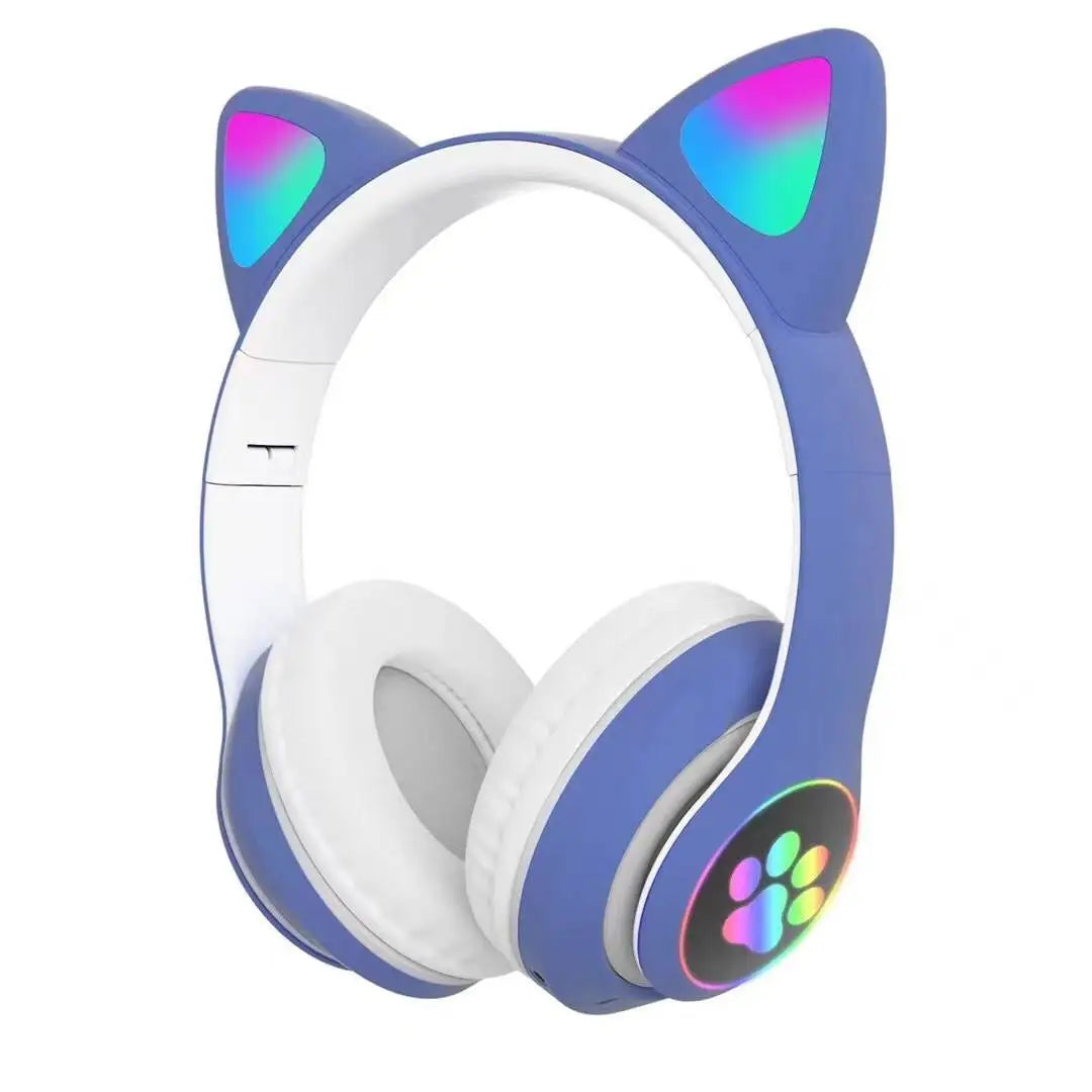Wireless Headphones Cat Ears Bluetooth Earphones Stereo Music Earbuds Bluetooth Sports Gaming Headset with Mic for Phones