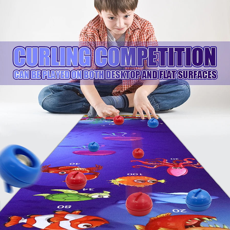 Table curling game is suitable for teenagers or adults, with 8/16 roller skates to choose from for party entertainment games