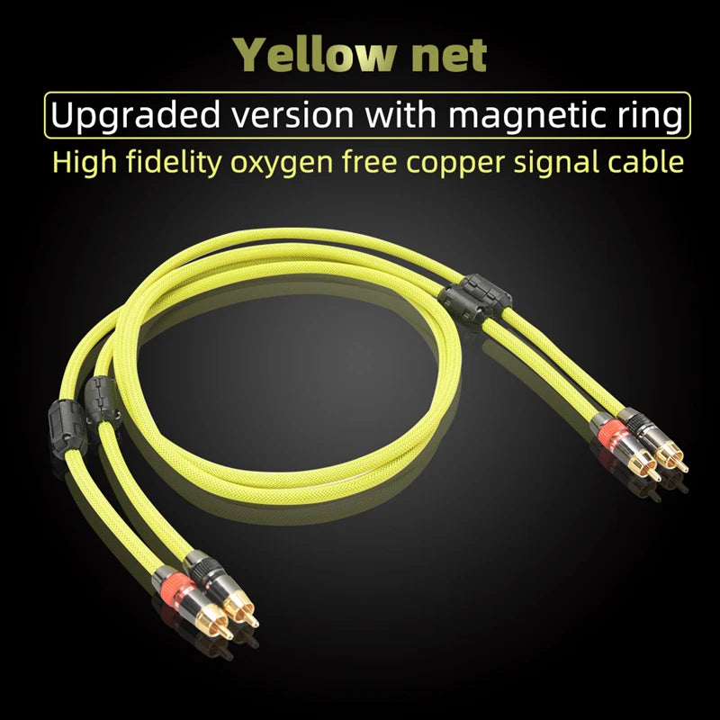 Hi-Fi Fine RCA Cable High Quality 4N OFC HIFI 2RCA-2RCA Male to Male Audio Cablemain core independent shielding One pair
