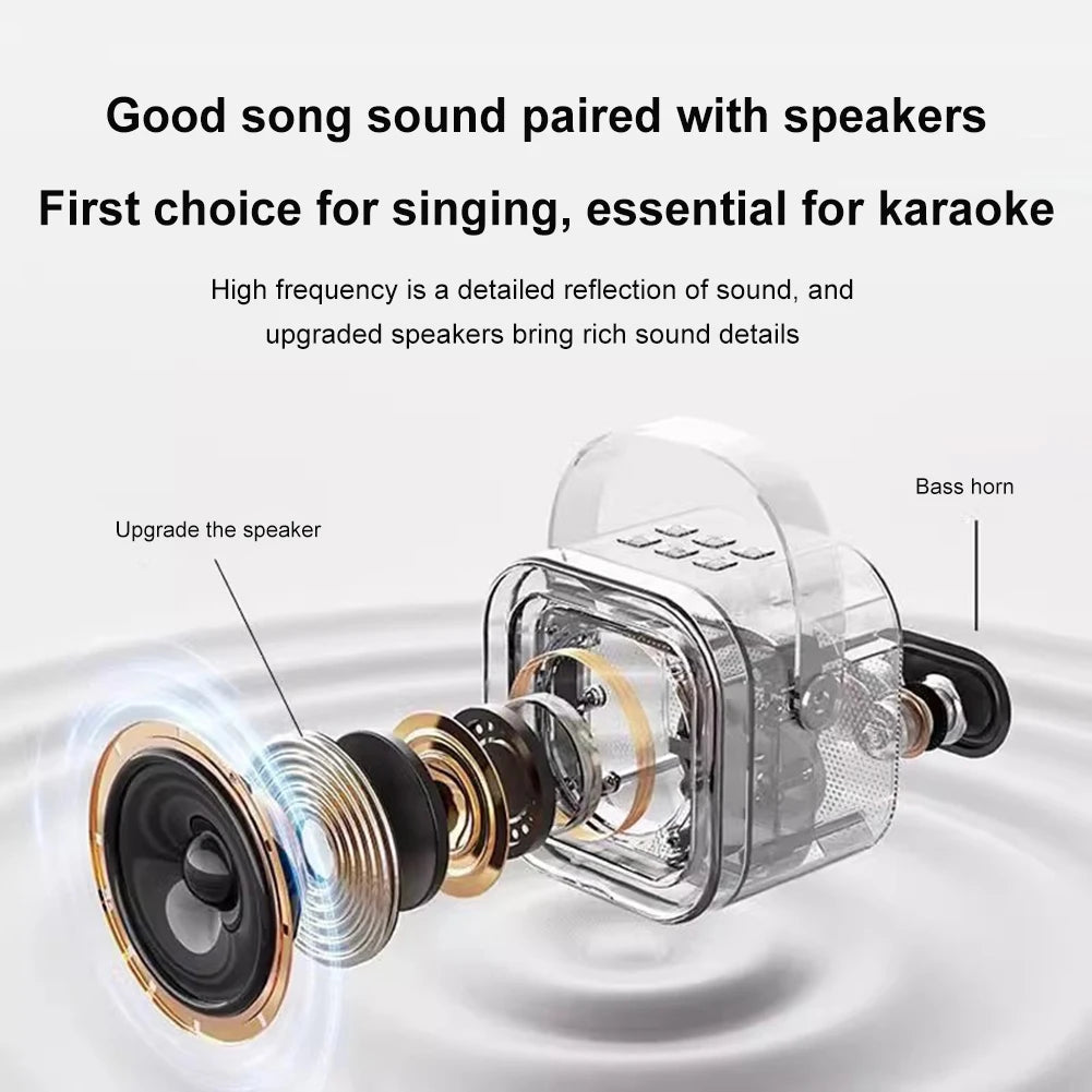 Hot K12 Bluetooth Speaker Portable Home Cute Karaoke Mini Wireless Audio with 1/2 Microphone K Song Family Singing Machine