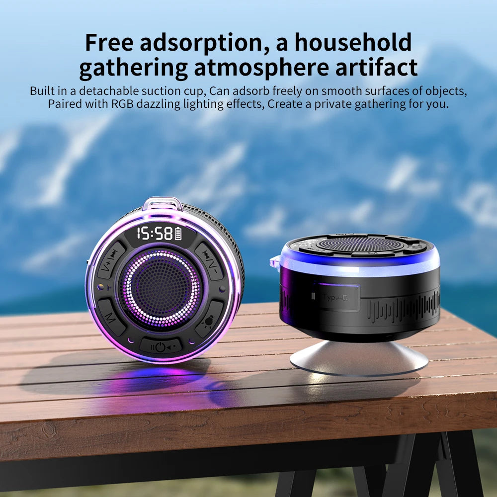 Wireless Bluetooth S3 Speaker IPX7 Waterproof LED Light Strong bass Bluetooth speaker Type-C S3 IPX7 Waterproof 1100mAh with Mic