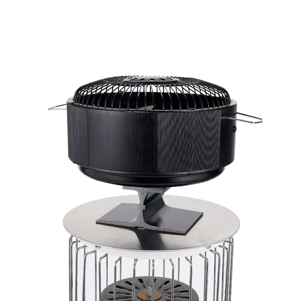 5 Blades Stove Fan Heat Powered Round Log Wood Fireplace Fan Burner Quiet Free-standing Home Warmer Efficient Heat Distribution