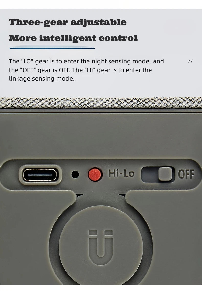 Smart Motion Sensor Wall Light - 2200Mah Usb-C Fast Charging, 3 Adjustable Brightness Levels, Multi-Device Connection, Suitable for Indoor/Outdoor Security Lighting