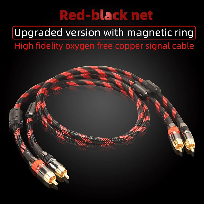 Hi-Fi Fine RCA Cable High Quality 4N OFC HIFI 2RCA-2RCA Male to Male Audio Cablemain core independent shielding One pair