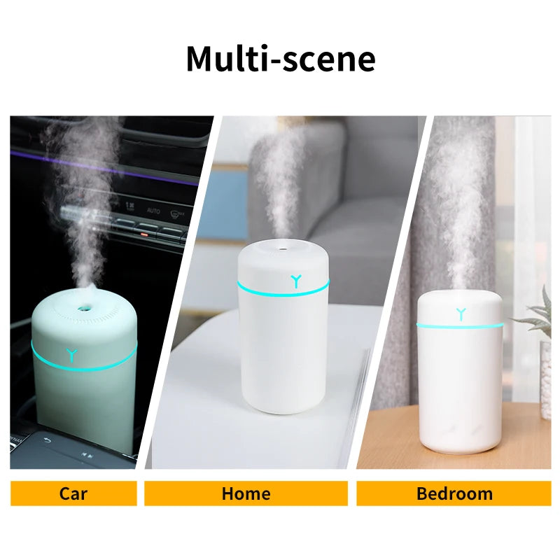 1 PCS Portable 390ml Air Humidifier Aromatherapy Humidificador For Home Car USB Sprayer With LED Color Night Lamp Purifier
