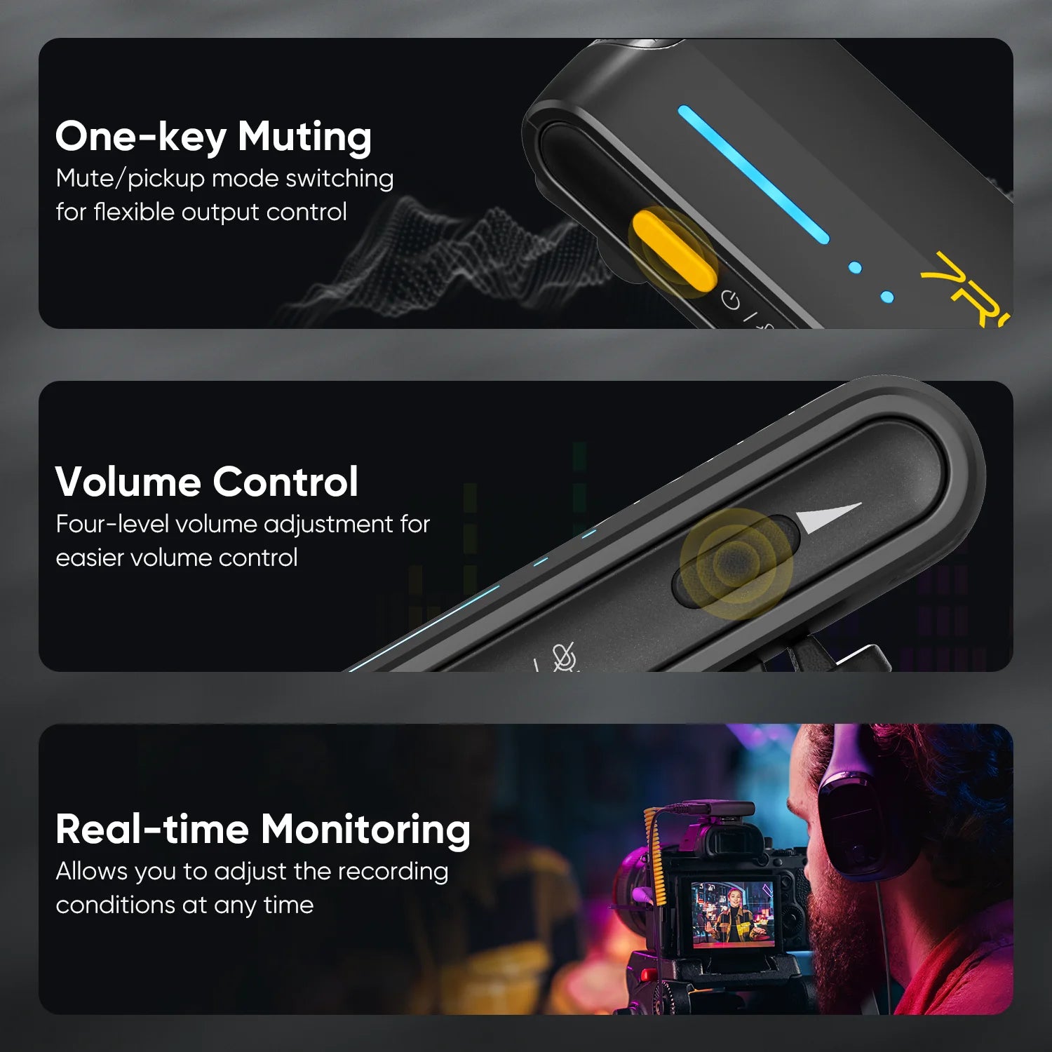 7RYMS iRay DW40 Four-channel Lavalier Wireless Microphone 4 Audio Tracks Individual Output Noise Cancellation Lapel Microphone
