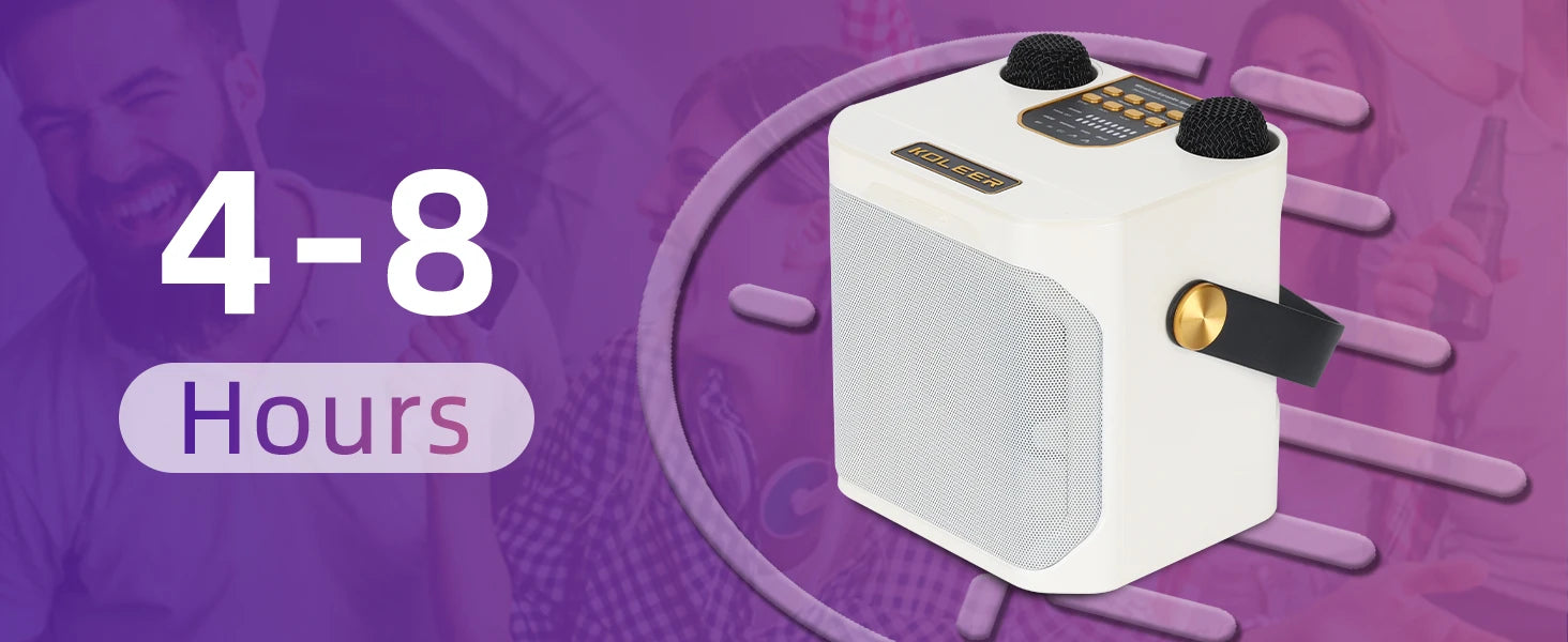 High Power Karaoke Bluetooth Speaker Portable 360 Stereo Surround Waterproof Wireless Subwoofer with 2 Mic Boombox music player