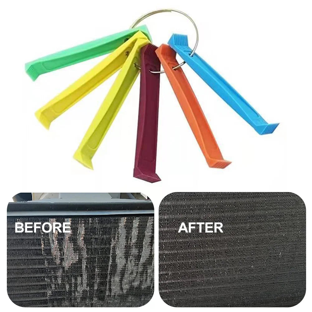Plastic Air Conditioner Fin Cleaning Tool Portable Universal Condenser Radiator Fin Comb for Auto Cooling System CleanRepair Kit