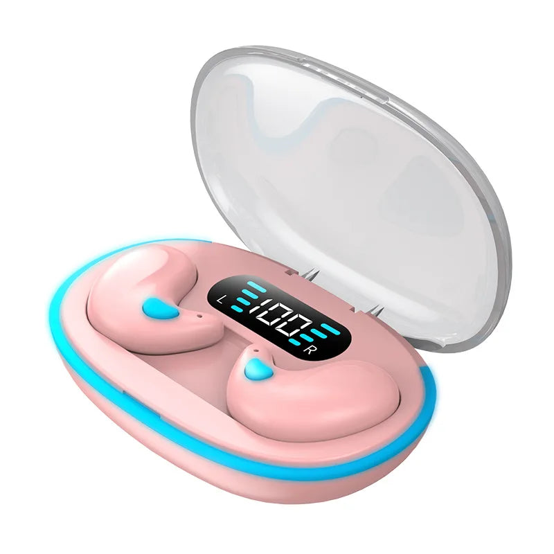 X55 Mini Earphone Stereo Hidden Headsets with Mic HD Call Waterproof Sleeping Earbuds Wireless Mini Headphones TWS Bluetooth