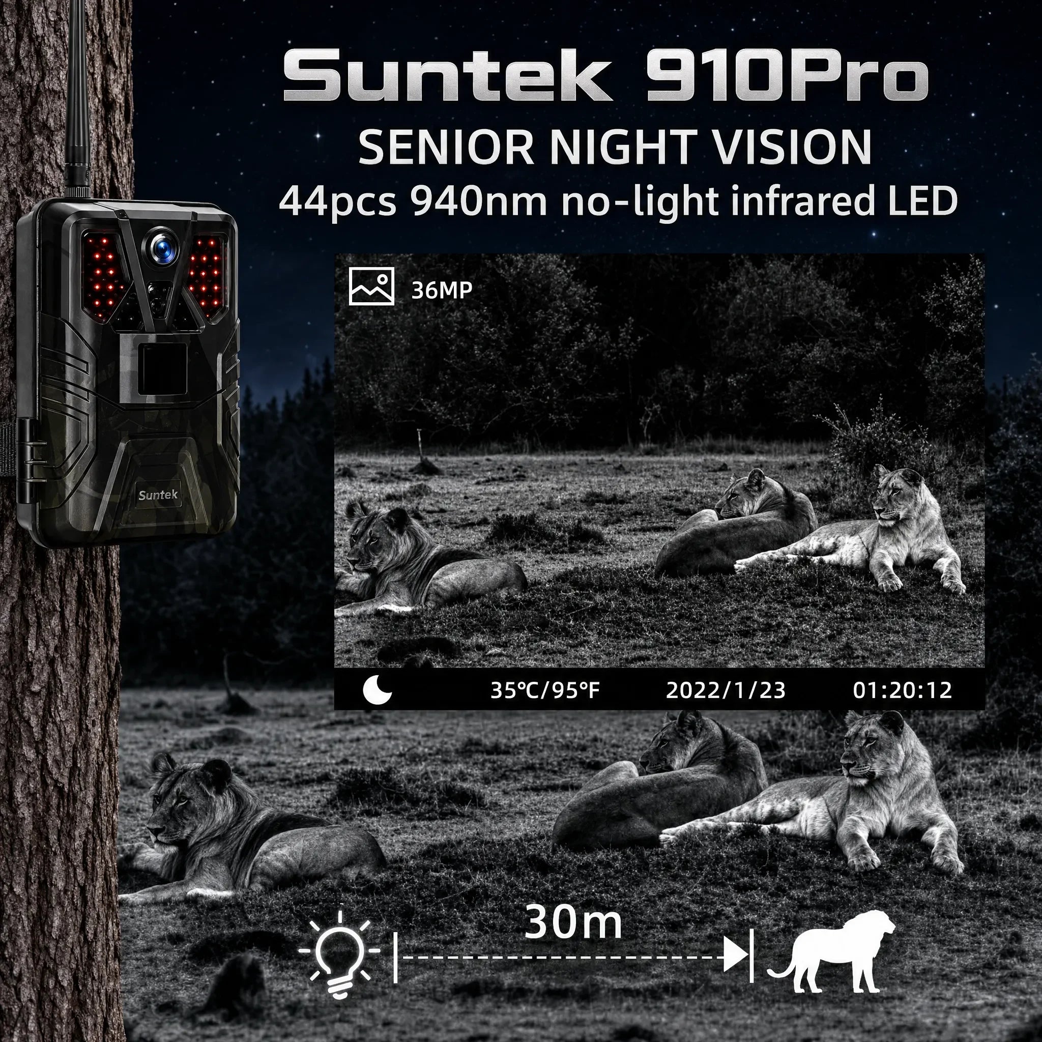 4K 30fps Trail Camera with APP Control Cloud Service 4G 30MP Live Stream Night Vision Wild Hunting Photo Trap HC910PRO