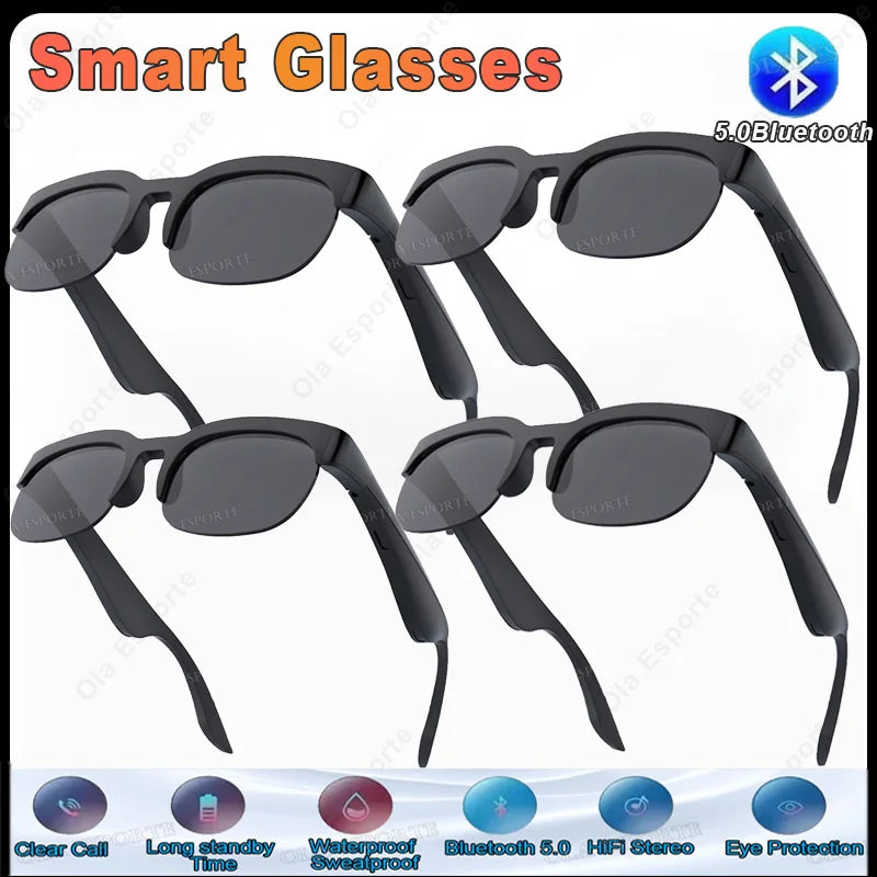 2026 New Smart Glasses Bluetooth Call Voice Assistant Music Outdoor Sport Smartglasses Men Women UV-Protection SunGlasses