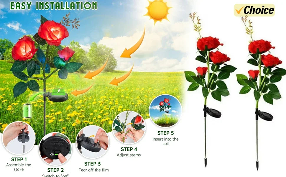 Outdoor Solar Landscape Lawn Lights Garden Lights Waterproof Decoration Lights for  Pathways Patio Yards Lawns Walkways