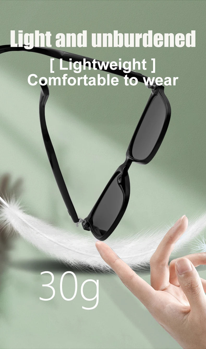 LIGE Fashion AI Smart Bluetooth Glasses Voice Assistant Bluetooth Call Playing Music Men Women Smart Sunglasses Camera Control