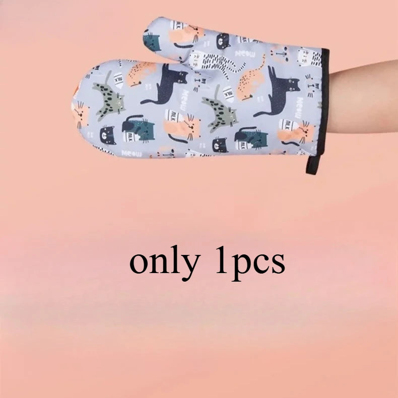Heat Resistant Microwave Oven Mitts Gloves Anti Scald Insulation Non Slip Kitchen Baking Tools