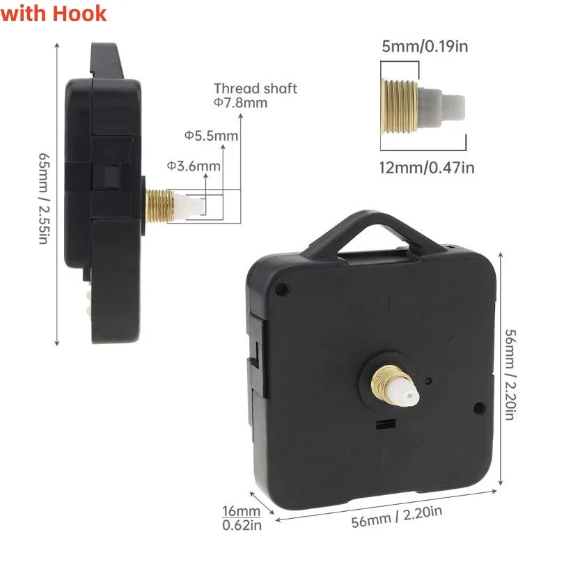 Quartz Battery Operated Silent Wall Clock Movement Mechanisms for DIY / Repair, Clock Parts Replacement