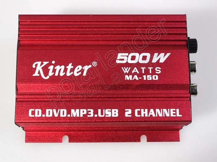 Car Amplifier 2 Channel Output MA150 500W HiFi Digital 12V Stereo Audio CD DVD MP3 USB Power Amplifier for Motorcycle &Car