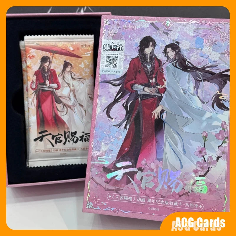 In Stock Tianguan Blessing Four Seasons Card Anime Anniversary Edition Collected Card Blind Box Original Nice Festival Gift Toys