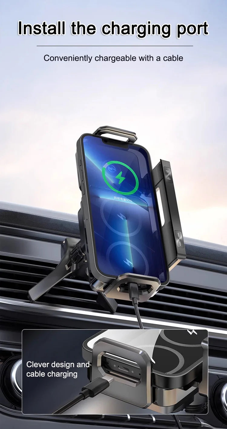 New High Intelligent Mobile Phone/Pad Holder Magnetic Phone Holder for Car Auto Rotating Phone Holder Wireless Car Charger