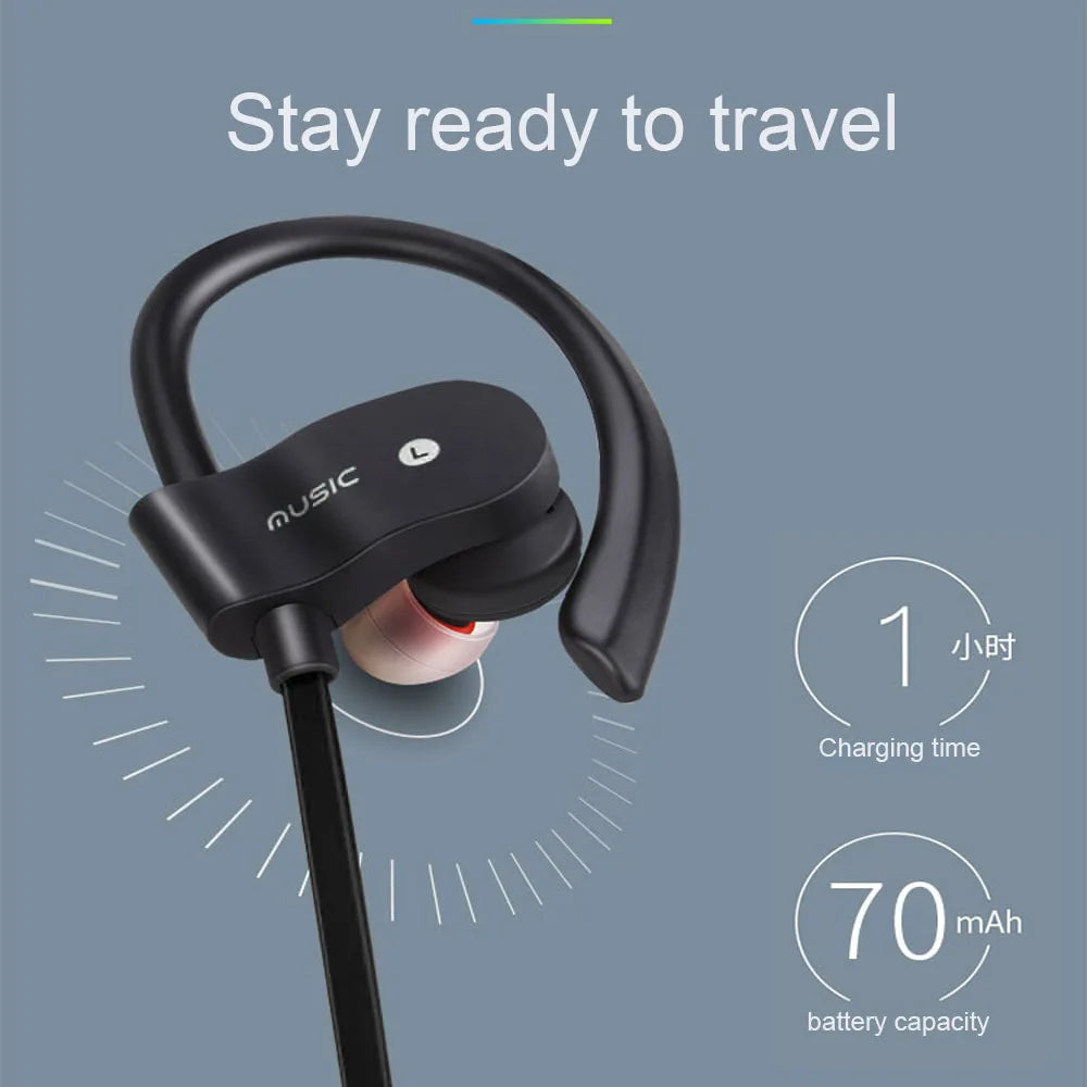 Bluetooth Headphone Wireless Earphones Waterproof Music Bluetooth Sport Earphone Stereo bass Headset with Mic for All Smartphone