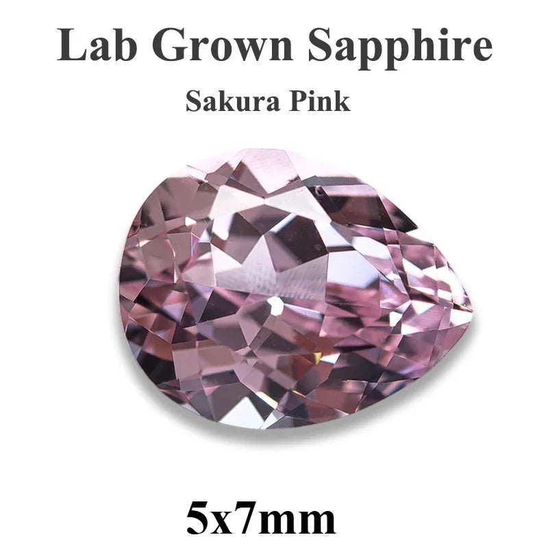 Lab Grown Sapphire Pear Cut Multiple Colors Available VVS1 Gemstone DIY Jewelry Making Materials with Selectable Certificate
