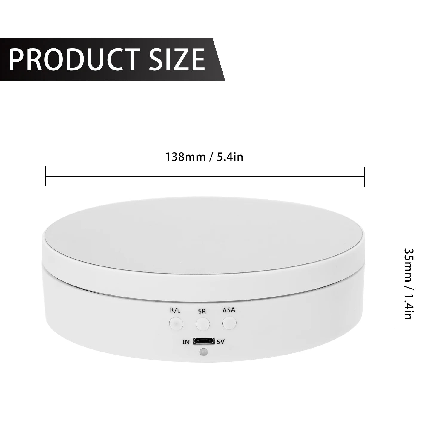 Motorised Rotating Mirror Display Stand,360 Degree Turntable, Jewellery Holder,USB Power Supply, Rotating Shooting, Three Speeds