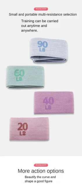 Fabric Elastic Fitness Resistance Bands Yoga Pilates Hip Circle Expander Bands Gym Training Loops Yoga Workout Equipment