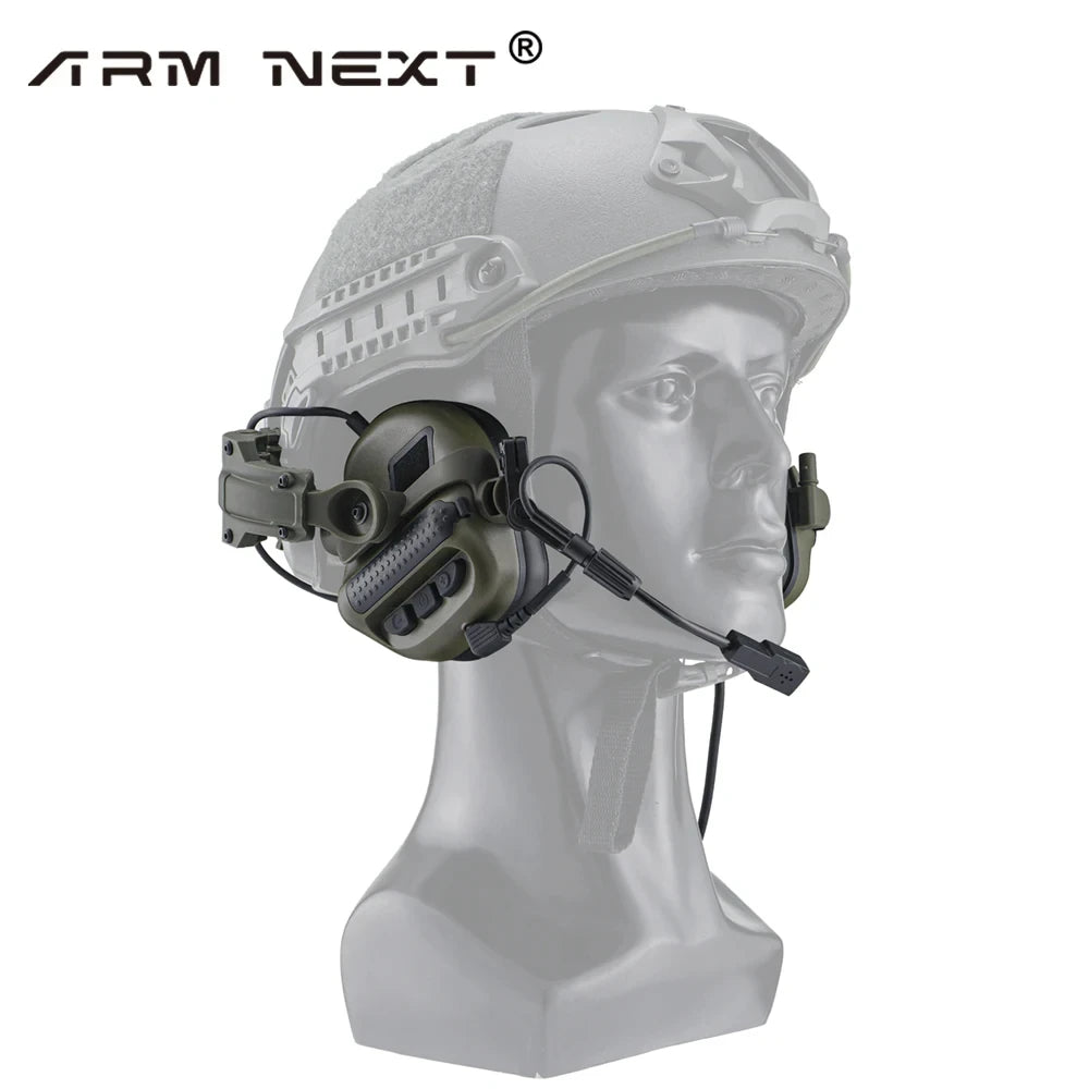 ARM NEXT F10 Tactical Headset Hunting Shooting Noise Cancelling Headphones with Brackets Fit for Wendy M-LOK ARC Helmet