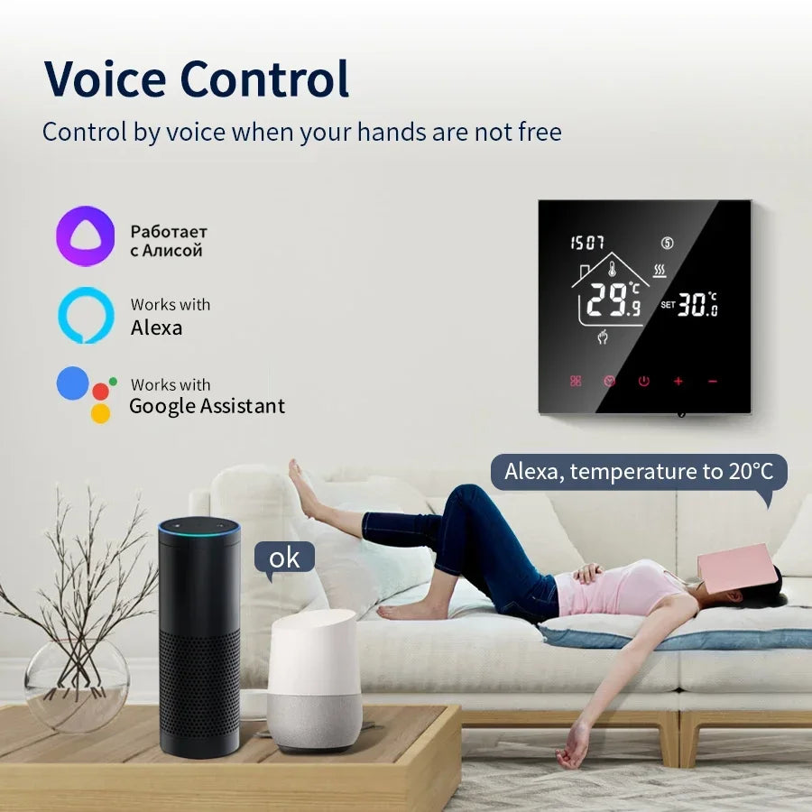 Smart Thermostat Tuya WiFi Floor Heating Electric/Water Gas Boiler Temperature Controller Smart Life Works With Alexa Alice