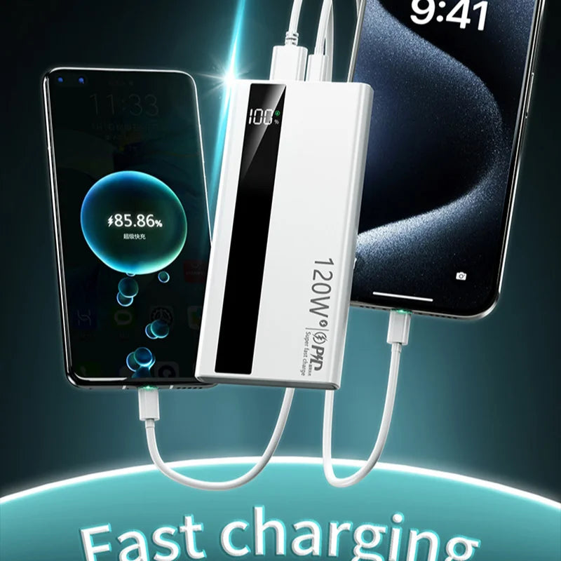 500000mAh High Capacity PowerBank 120W Super Fast Charging Portable External Battery Powerbank for iphone Huawei