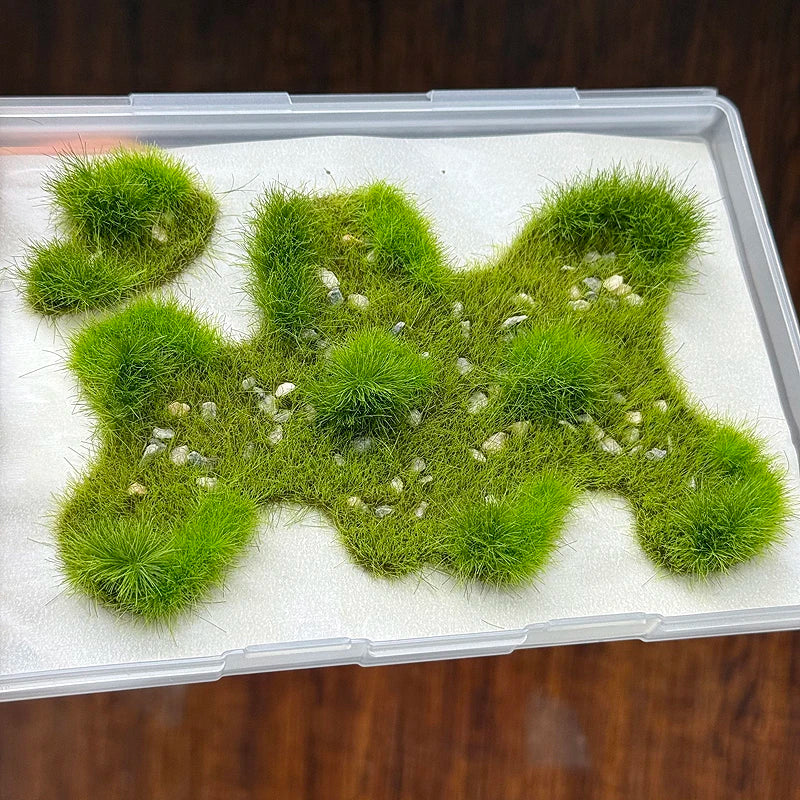 11*15cm Model Grass Turf With Stone Lawn Model Material Micro Landscape Platform Diy Material 1/64 Scale Train Railway Layout